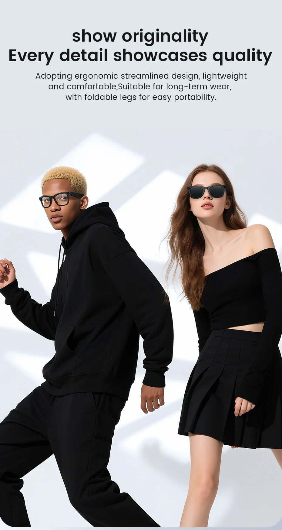 CyanVue AI Smart Glasses 8MP Camera Glasses with Music & Call Features