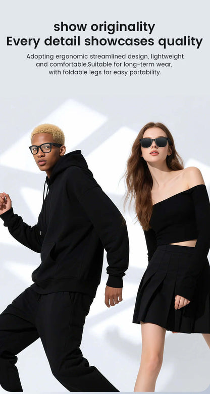 CyanVue AI Smart Glasses 8MP Camera Glasses with Music & Call Features