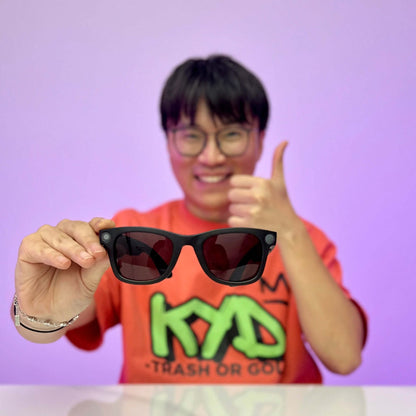 CyanVue AI Smart Glasses 8MP Camera Glasses with Music & Call Features